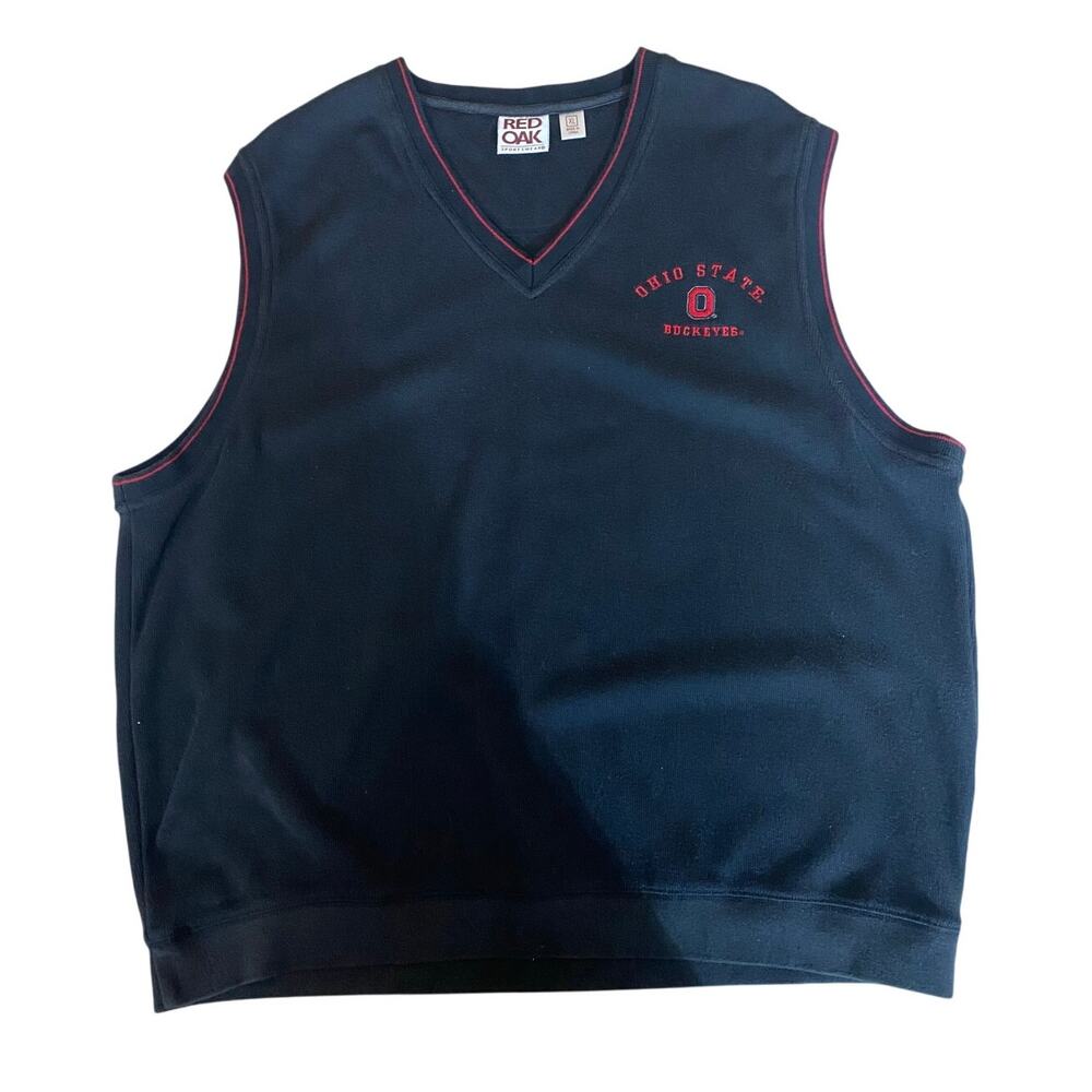Red Oak Ohio State Sweater Vest XL Blue Red College Preppy Old Money